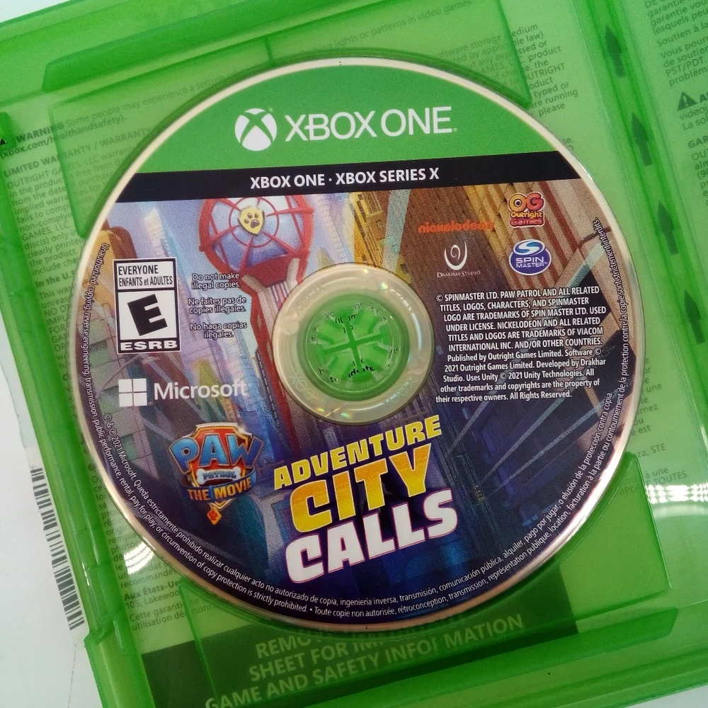 ZBOX One X Paw Patrol Adventure City Calls Nickelodeon E Everyone Clean Disk